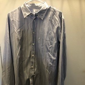 Faconnable blue and white button down